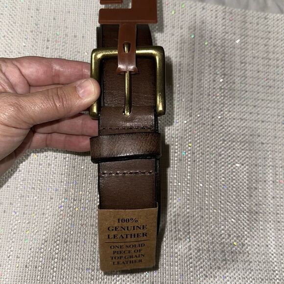 Stone Mountain Brown Genuine Top Grain Leather Buckle Belt - Picture 3 of 8